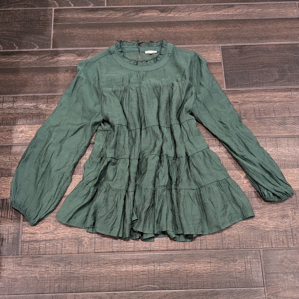 Green Long Sleeve Blouse By JODIFL